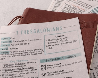 Bible summary,Transparent Vellum Paper Bible Study Guides, 5x7 Color Printed Bible Study Guide,Bible Chapter Summary