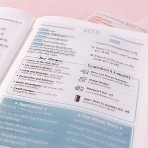 Bible summary, Bible Tip Ins, Transparent Vellum Paper Bible Study Guides, 5x7 Color Printed Bible Study Guide, Bible Chapter Summary image 5