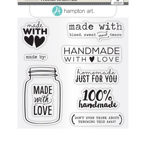 Hampton Art Clear Stamp Set - Made with Love Mason Jars SC0763