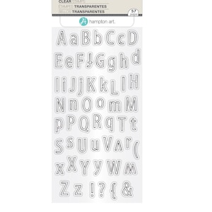 Conjunto de carimbos transparentes Hampton Art - Letras do alfabeto de contorno SC0781