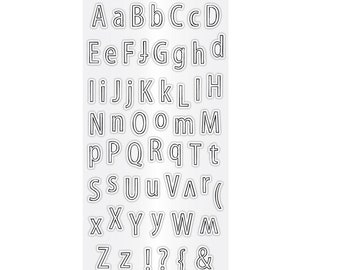 Hampton Art Clear Stamp Set - Outline Alphabet Letters SC0781