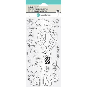 Hampton Art Clear Stamp Set Hot Air Balloon - Reach for the Sky SC0773