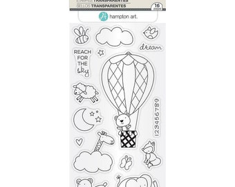 Hampton Art Clear Stamp Set Hot Air Balloon - Reach for the Sky SC0773