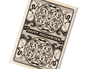 Halloween Playing Card - Wood Mounted Rubber Stamp by Inkadinkado