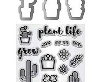 Hampton Art Clear Stamp & Die Set Cactus - Plant Life SC0829