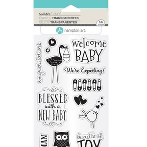 Hampton Art Clear Stamp Set Janet Dunn - Welcome Baby SC0774