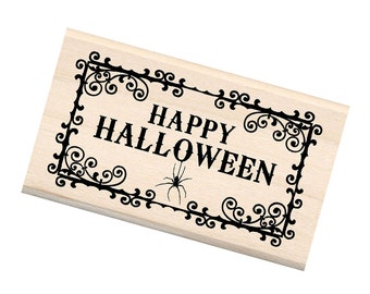 Happy Halloween Label Stamp by Inkadinkado