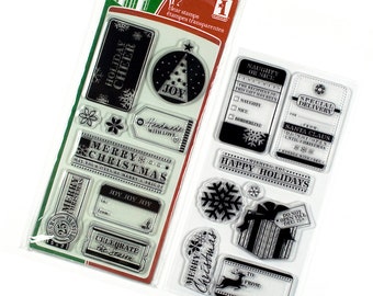 Clear Christmas Stamps from Inkadinkado - Tags & Wishes Double Set