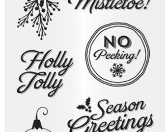 Holly Jolly - Clear Acrylic Christmas Stamps from Hampton Art