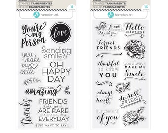 Hampton Art Clear Friendship Stamps Set of 2 - You're My Person & Hello Beautiful