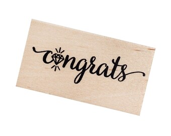 Congrats - Wood Mounted Rubber Stamp by American Crafts