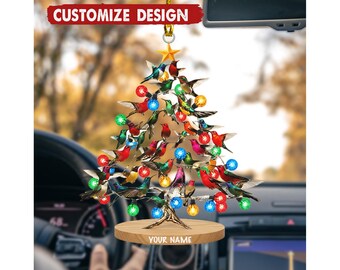Custom Hummingbird Acrylic Ornament: Personalized Christmas Decoration