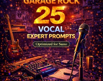 Garage Rock Vocal Prompts für Suno | 25 Expert AI Music Prompts