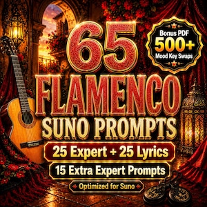 Sugerencias musicales de flamenco con IA para Suno/Experto, letras, sugerencias de ambiente poco comunes (descarga digital) imagen 1