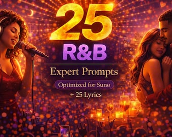 25 R&B Expert Suno Prompts + 25 Lyrics (PDF Download)