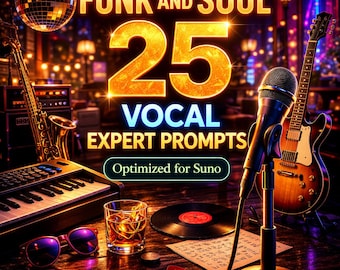 Funk und Soul Vocal Prompts für Suno | 25 Expert AI Music Prompts