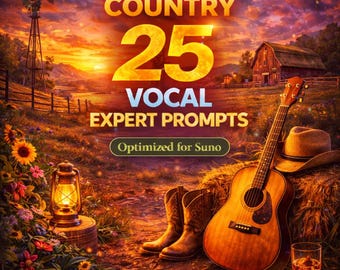 Country-Ansage für Suno | 25 Expert AI Music Prompts
