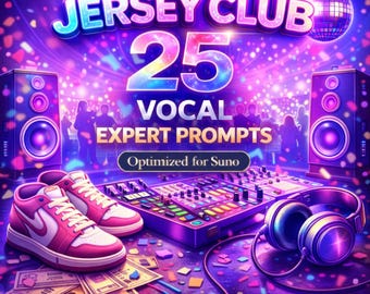 Jersey Club Vocal Prompts für Suno | 25 Expert AI Music Prompts