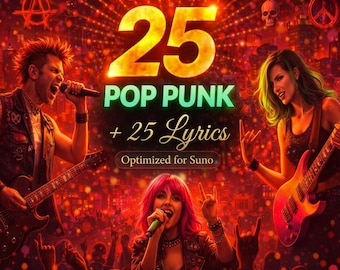 Pop Punk Songwriting Prompts + Lyrics for Suno (PDF)