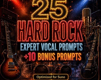 Hard Rock Vocal Prompts for Suno | 25 Expert AI Music Prompts