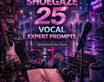 Shoegaze Vocal Prompts for Suno | 25 Expert AI Music Prompts