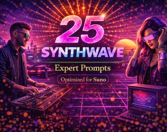 25 Synthwave Expert Prompts for Suno (PDF Download)