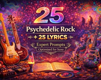 Psychedelic Rock Prompts + Lyrics for Suno AI Music (PDF)