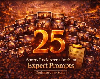 Sports Rock Arena Anthem – 25 Expert Suno Prompts PDF | Stadium Walkout & Entrance Music