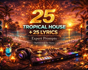 25 Tropical House Expert Prompts + Lyrics Prompts (PDF Download)