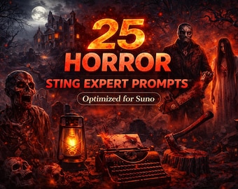 25 Horror Sting Expert Prompts for Suno AI (PDF) | Dark Atmosphere, Suspense Cues