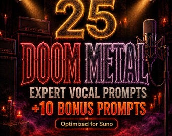 Doom Metal Vocal Prompts for Suno | 25 Expert AI Music Prompts