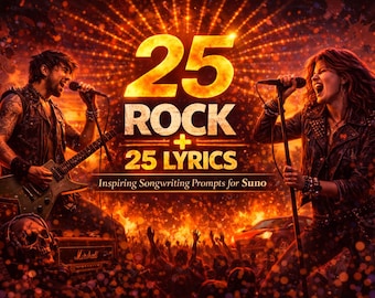 25 Rock Songwriting Prompts + 25 Lyrics for Suno (PDF)