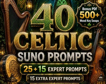 40 Celtic Suno Prompts | Expert Music Creation (Digital Download)