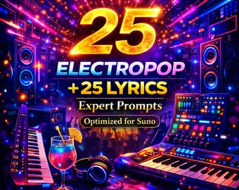 Electropop Songwriting Prompts | 50 Expert Suno Tracks (PDF Download)