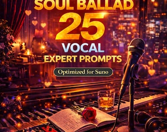 Soul Ballad Vocal Prompts für Suno | 25 Expert AI Music Prompts