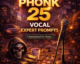 Phonk Sprachansagen für Suno | 25 Expert AI Music Prompts