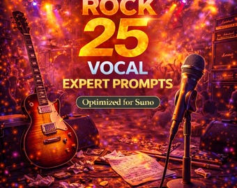 Rock Vocal Prompts für Suno | 25 Expert AI Music Prompts