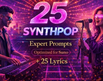 Synthpop Expert Prompts for Suno + Lyrics (PDF Download)