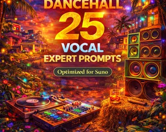 Dancehall Vocal Prompts for Suno | 25 Expert AI Music Prompts