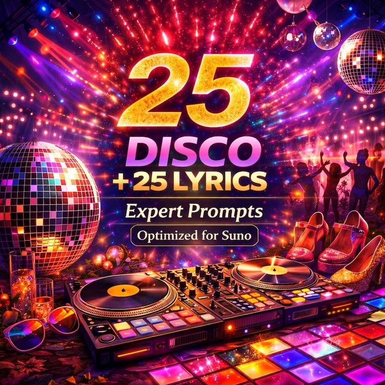 25 invites Disco Expert + paroles (téléchargement PDF) image 1