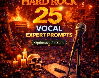 Vocale hardrock-prompts voor Suno | 25 deskundige AI-muziekprompts