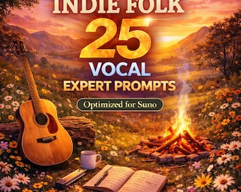Indie Folk Vocal Prompts für Suno | 25 Expert AI Music Prompts
