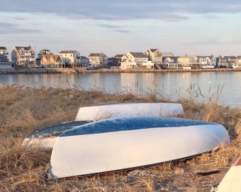 Blue and White Boats at Sunset in Scituate Harbor Photo, Nautical Wall Art, Beach Cottage Decor,  Nautical Photography, Scituate MA