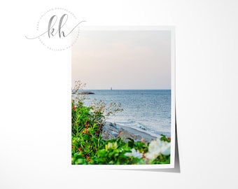 Minot Beach Print: Scituate Coastal Photography, Minot Light