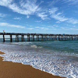 Flagler Beach Pier, Florida Coastal Photography, Surfing Decor, Beach Cottage Wall Art, Nautical Wall Art, Beach Photo