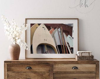 Stacked Sailboat photograph // Newport RI //  Nautical Photography // Dinghy Photo // Beach Cottage Decor // Pastel Beach and Boat Decor