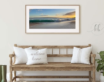Makena Beach // Big Beach // Wave Photo // Maui, Hawaii // Beach House Decor // Photo Print // Bright Sunset Photo