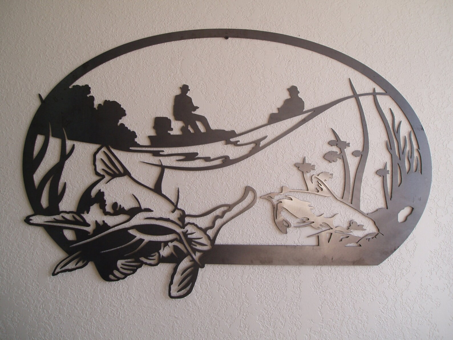 Catfish Fisherman Metal Wall Art - Etsy