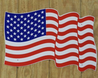 Waving American Flag - Metal Wall Art