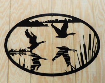 Geese Taking Flight - Metal Wall Art